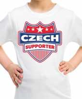 Tsjechie czech schild supporter t-shirt wit voor kinderen trend
