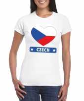 Tsjechie hart vlag t-shirt wit dames trend
