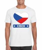 Tsjechie hart vlag t-shirt wit heren trend
