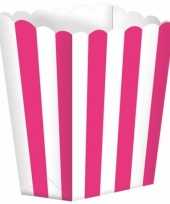 Uitdeelbakjes roze wit 5 stuks trend