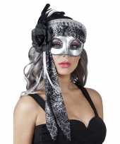 Venetiaans glitter oogmasker zwart zilver trend 10123779