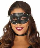 Venetiaans zwart oogmasker met studs voor dames trend