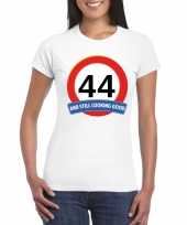 Verkeersbord 44 jaar t-shirt wit dames trend