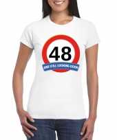 Verkeersbord 48 jaar t-shirt wit dames trend
