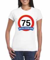 Verkeersbord 75 jaar t-shirt wit dames trend