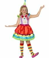 Verkleedkleding gekleurd clown jurkje trend