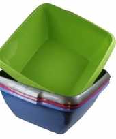 Vierkant afwasteiltje afwasbak groen 8 liter trend