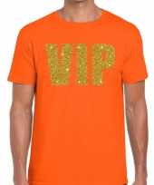 Vip tekst t-shirt oranje heren trend