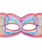 Vlinder oogmasker roze regenboog voor kinderen trend