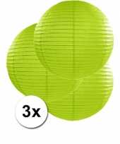 Voordeelverpakking met 3 groene lampionnen 50 cm trend