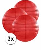 Voordeelverpakking met 3 rode lampionnen 50 cm trend