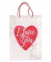 Wit cadeautasje moederdag 34 x 25 cm trend