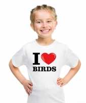 Wit i love birds t-shirt kinderen trend