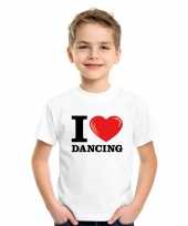 Wit i love dancing t-shirt kinderen trend