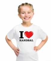Wit i love handbal t-shirt kinderen trend