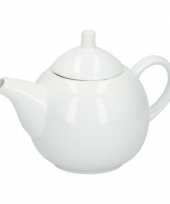 Witte theepot van keramiek 1ltr trend