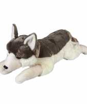 Wolven speelgoed artikelen wolf knuffelbeest grijs 60 cm trend