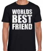Worlds best friend cadeau t-shirt zwart voor heren trend