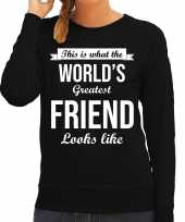 Worlds greatest friend vriendin cadeau sweater zwart voor dames trend