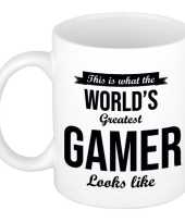 Worlds greatest gamer cadeau koffiemok theebeker 300 ml trend
