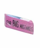 Xxl big mistake gum 14 x 4 5 cm roze trend