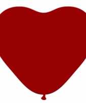 Zak met 10 donker rode hart ballonnen 25 cm trend
