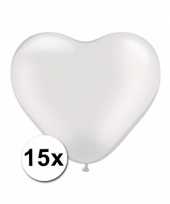 Zak met 15 doorzichtige hart ballonnen 15 cm trend