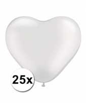 Zak met 25 doorzichtige hart ballonnen 15 cm trend
