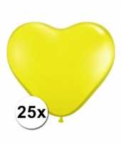 Zak met 25 gele hart ballonnen 15 cm trend