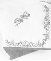 Zilveren kleur papieren servetten 33 x 33 cm trend 10066337