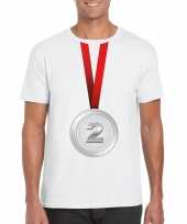 Zilveren medaille kampioen shirt wit heren trend