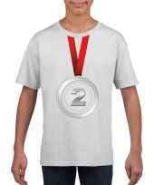 Zilveren medaille kampioen shirt wit jongens en meisjes trend