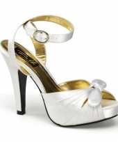 Zilveren peep toe sandalen met hoge hak trend