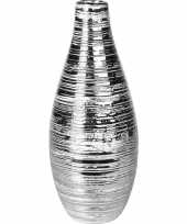 Zilveren vaas van keramiek 27 cm trend