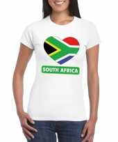 Zuid afrika hart vlag t-shirt wit dames trend