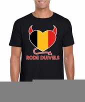 Zwart belgie rode duivels hart-shirt heren trend