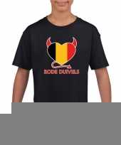 Zwart belgie rode duivels hart-shirt kinderen trend