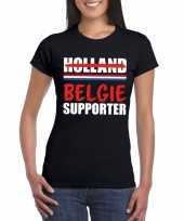 Zwart belgie shirt voor teleurgestelde holland supporters dames trend