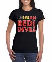 Zwart belgium red devils supporter shirt dames trend