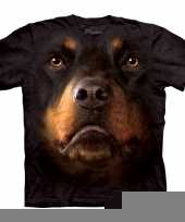 Zwart honden t-shirt rotweiler trend
