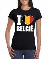 Zwart i love belgie fan shirt dames trend
