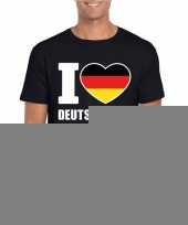 Zwart i love duitsland fan shirt heren trend