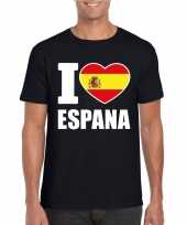 Zwart i love spanje fan shirt heren trend
