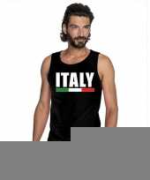 Zwart italie supporter singlet-shirt tanktop heren trend