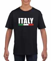 Zwart italie supporter t-shirt voor kinderen trend