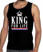 Zwart king for life tanktop mouwloos shirt voor trend