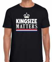 Zwart koningsdag kingsize matters t-shirt voor heren trend