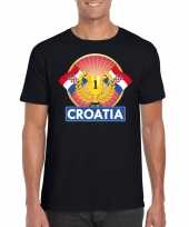 Zwart kroatie supporter kampioen shirt heren trend