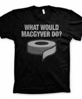 Zwart macgyver t-shirt trend