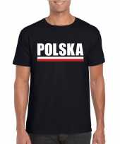 Zwart polen supporter t-shirt voor heren trend